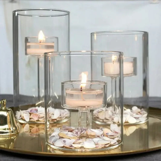 Glass Modern Tealight Candle Holders for Dining Room