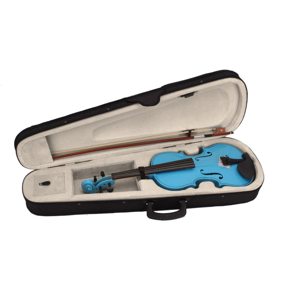 4/4 Acoustic Violin Case Bow Rosin Sky Blue