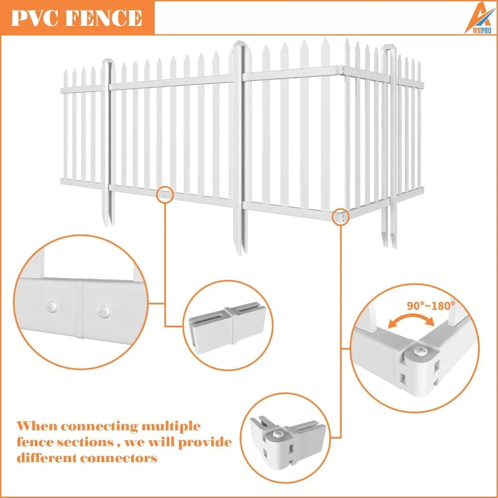 Garden Fence, No Dig White Vinyl Picket Patio Garden Fence