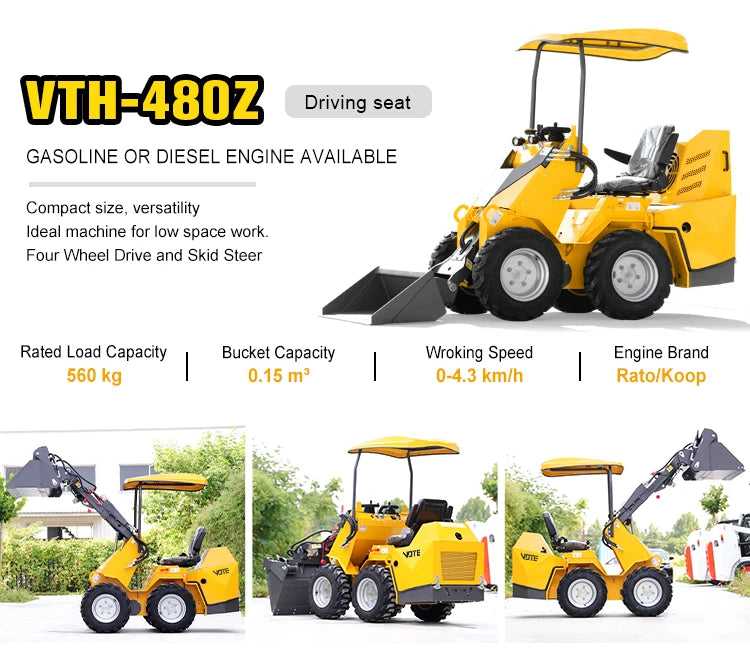 Free Shipping Epa Agricultural Wheel Skid Steer Loader