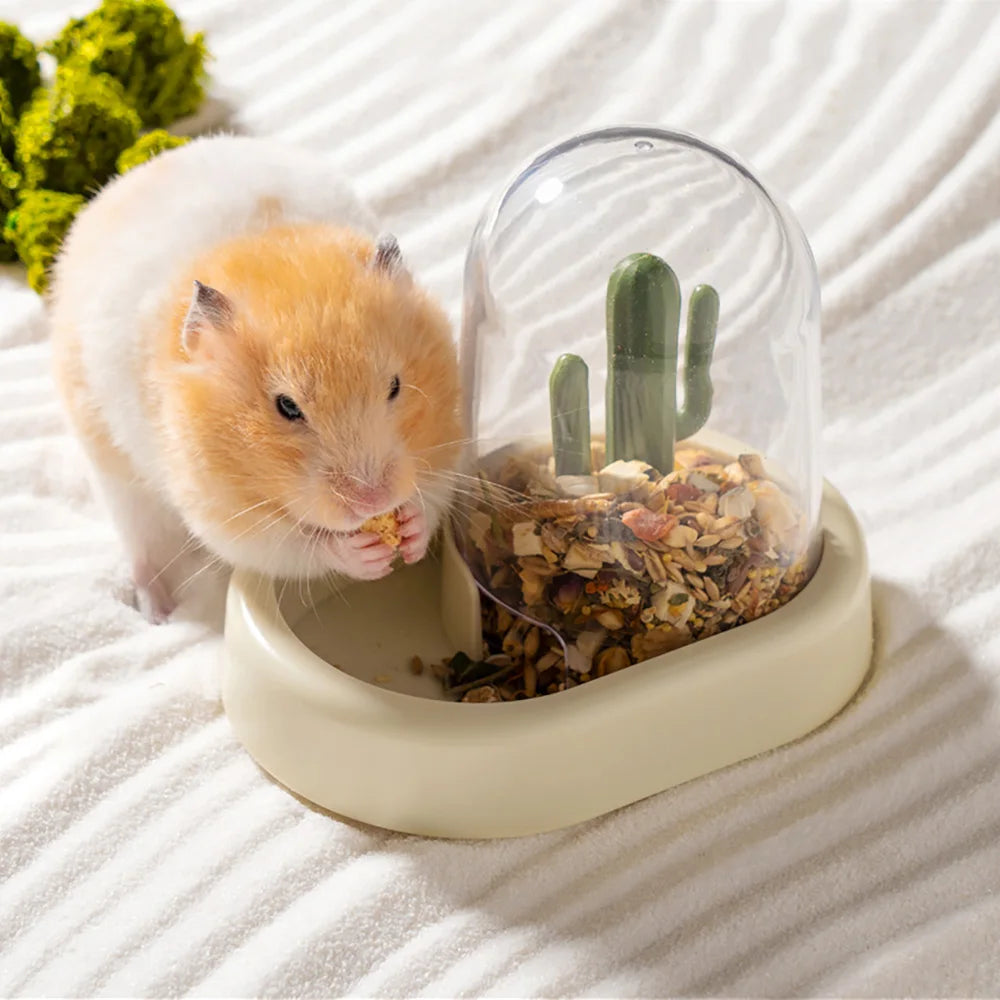 Hamster Food Dispenser Automatic Guinea Pig Feeder Food Bowl Pet Rabbit Hedgehog Squirrel Feeding Machine Small Animals Supplies