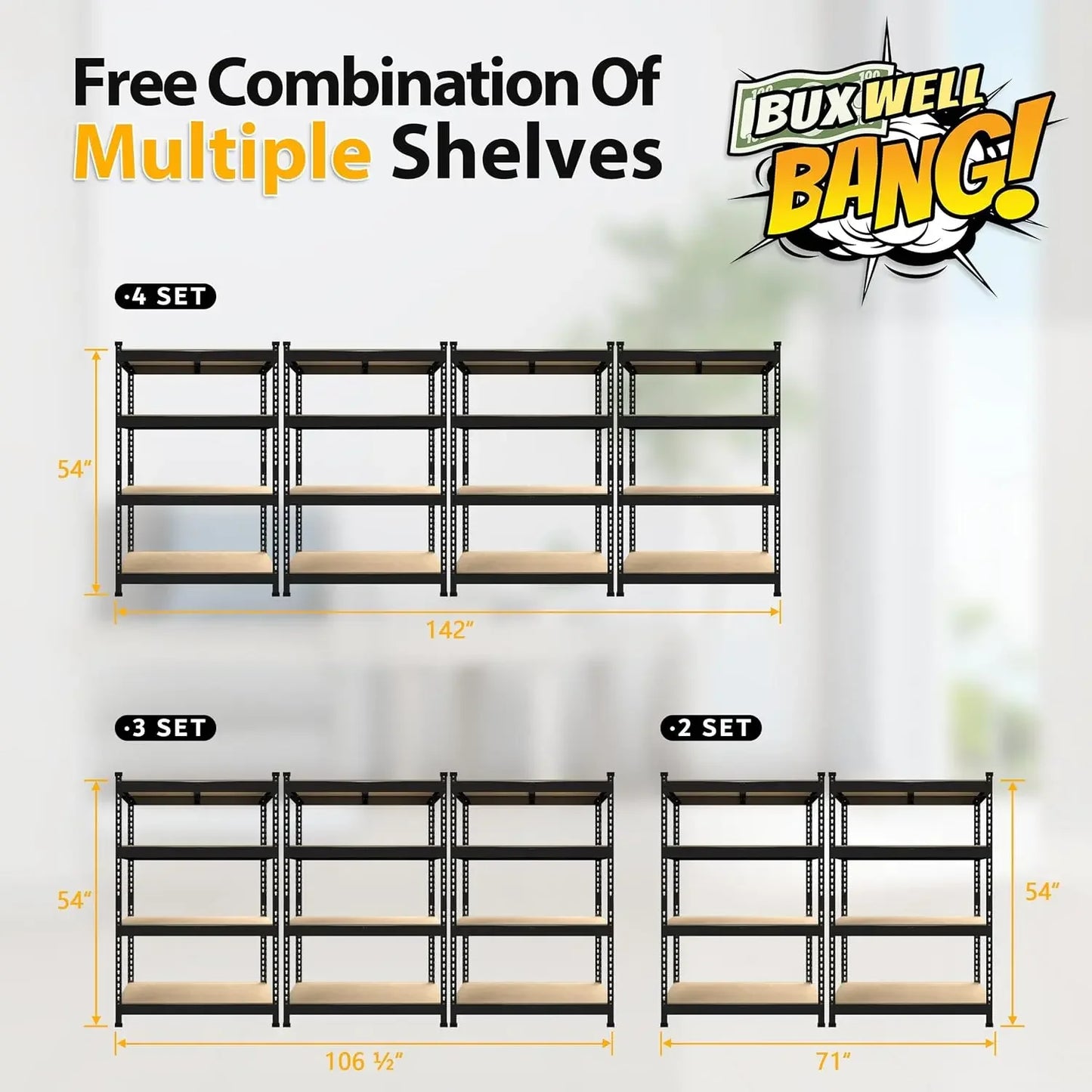 Adjustable Garage Storage Shelves Heavy Duty Shelving