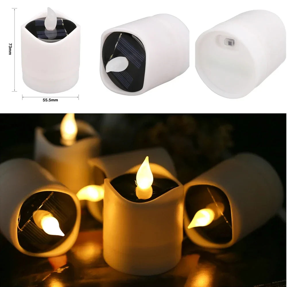 Solar 6Pcs Candle Tea light Flickering Flameless