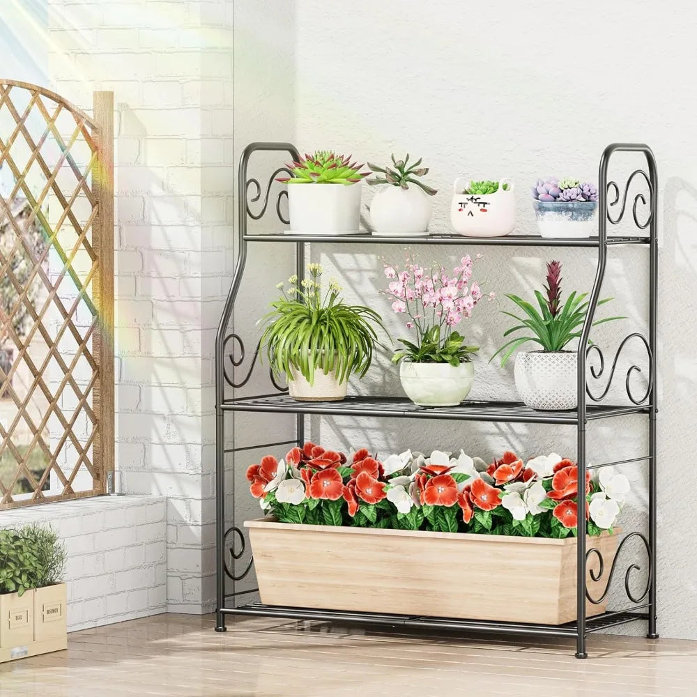 3 Tier Indoor Outdoor Plant Display Shelf Flower Pot