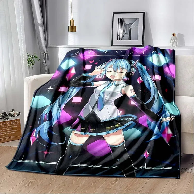 Anime Vocaloid Girl Blanket Kawaii Miku Lightweight Soft Bedspread