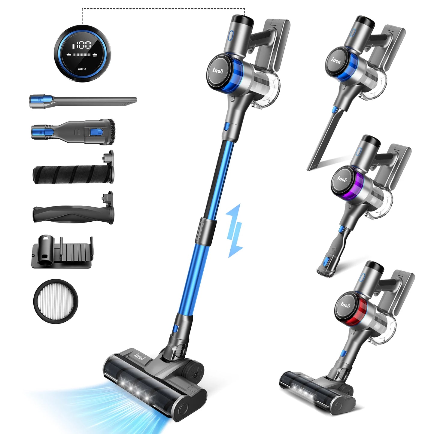 Stick Cordless Vacuum Cleaner, up to 55mins Runtime