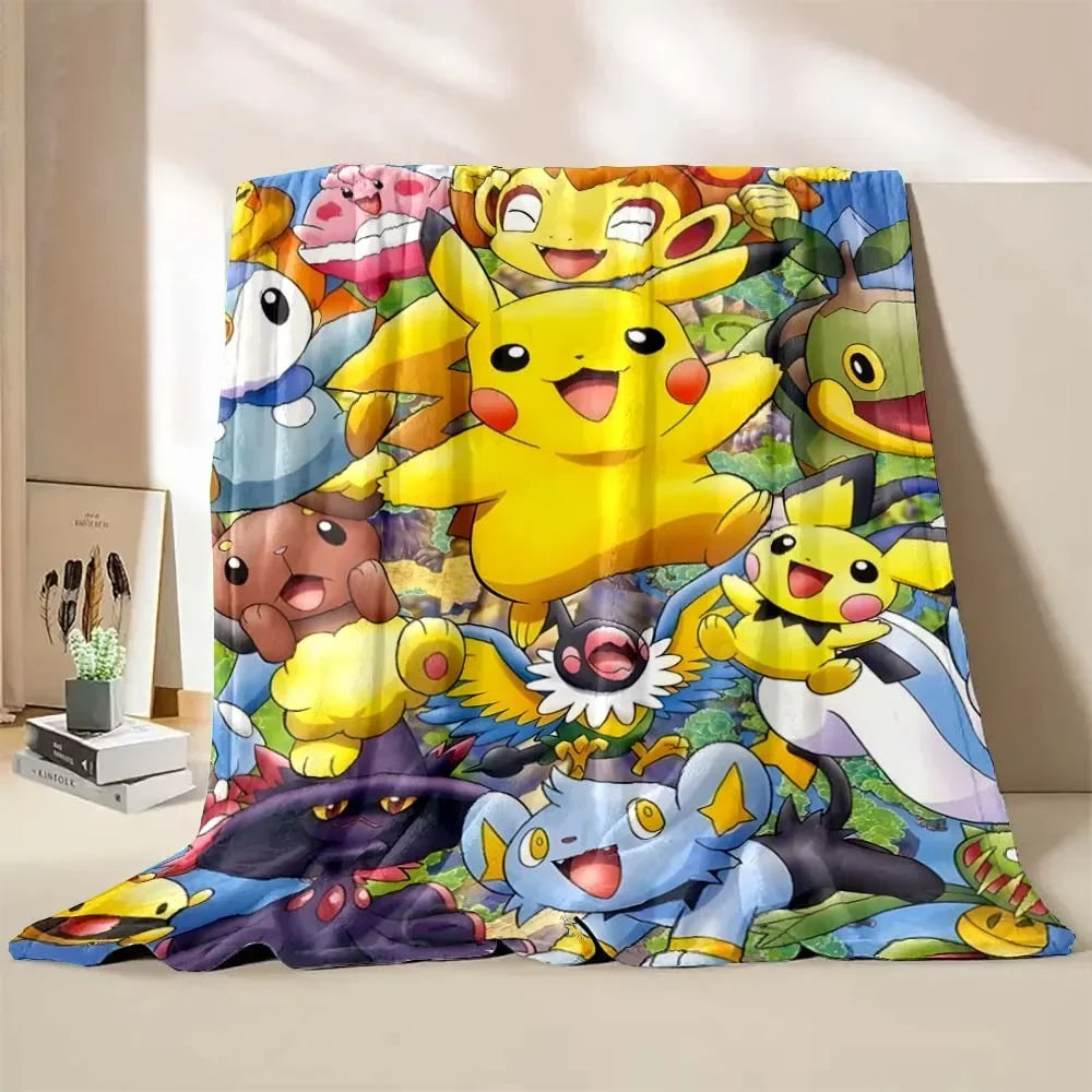 Poke-mon Pikachu Anime Blanket Bedspread