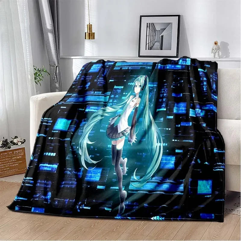 Anime Vocaloid Girl Blanket Kawaii Miku Lightweight Soft Bedspread