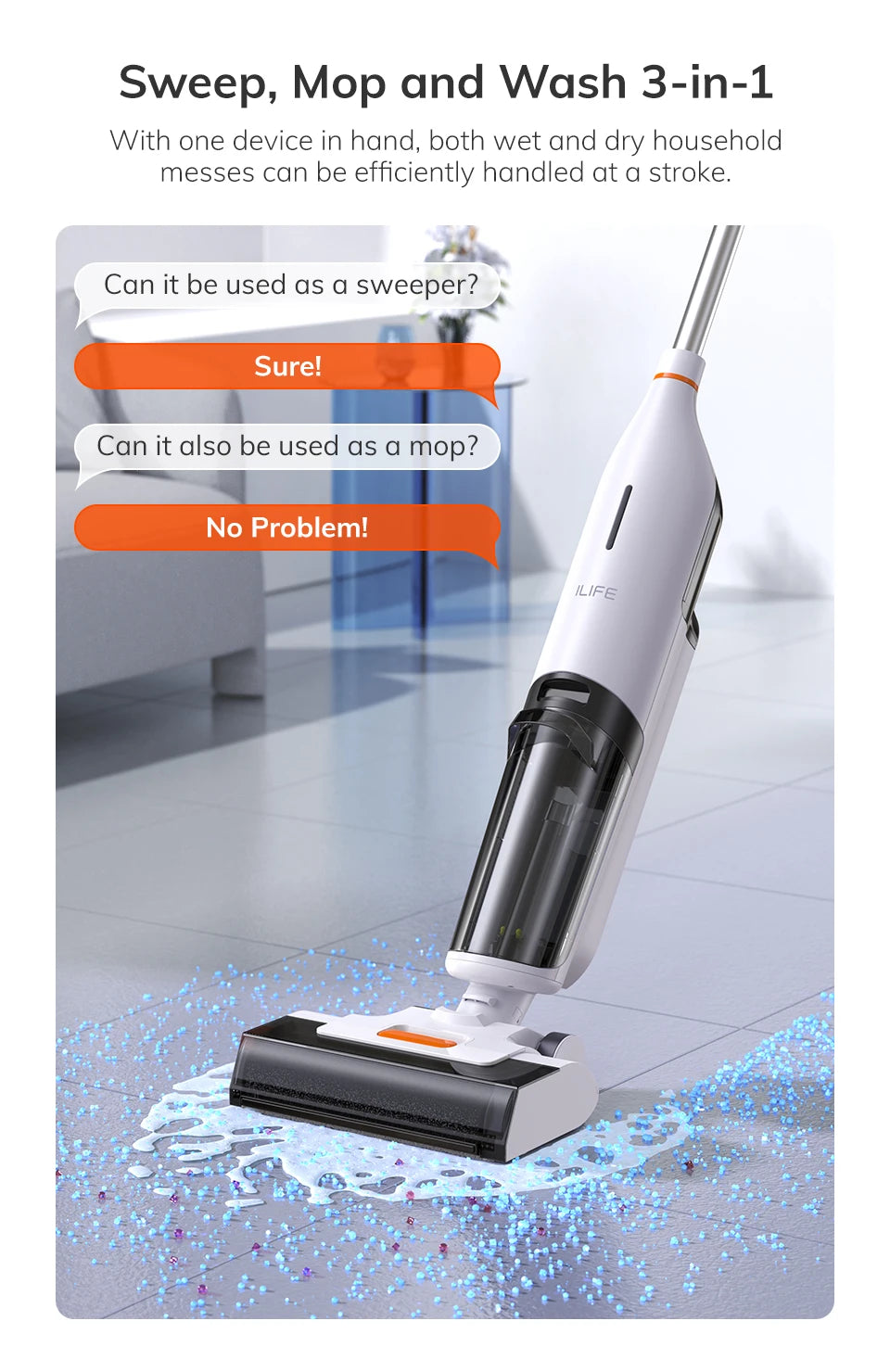 Cordless Wireless Smart Washing Mop Robot