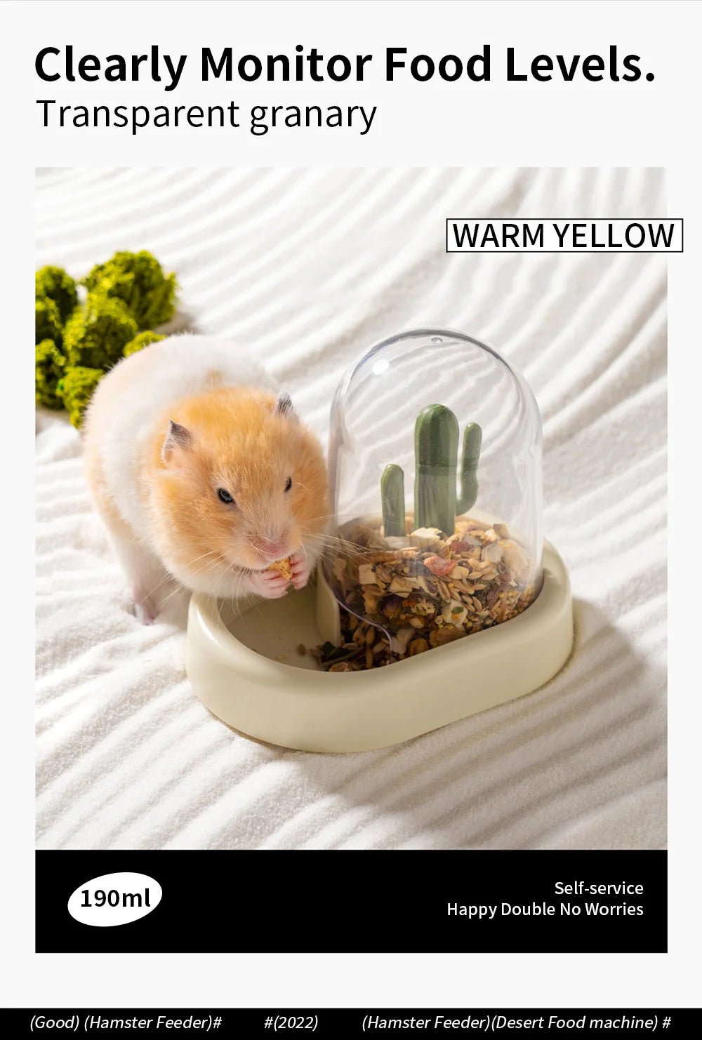 Hamster Food Dispenser Automatic Guinea Pig Feeder Food Bowl Pet Rabbit Hedgehog Squirrel Feeding Machine Small Animals Supplies