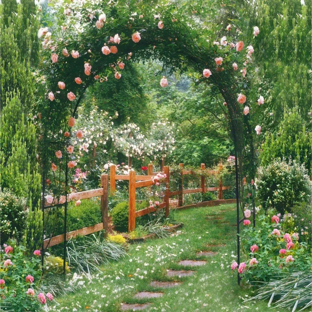 Metal Garden Arch Rose Archway Climbing Plants Trellis