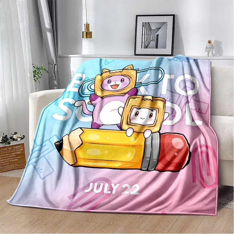 Happy Rocky And Foxy And Boxy Lankybox Soft Plush Blanket