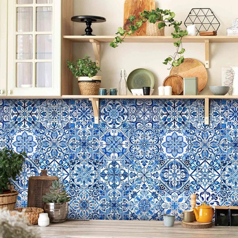 24PCS Moroccan Style Tile Sticker Removable Decals Backsplash