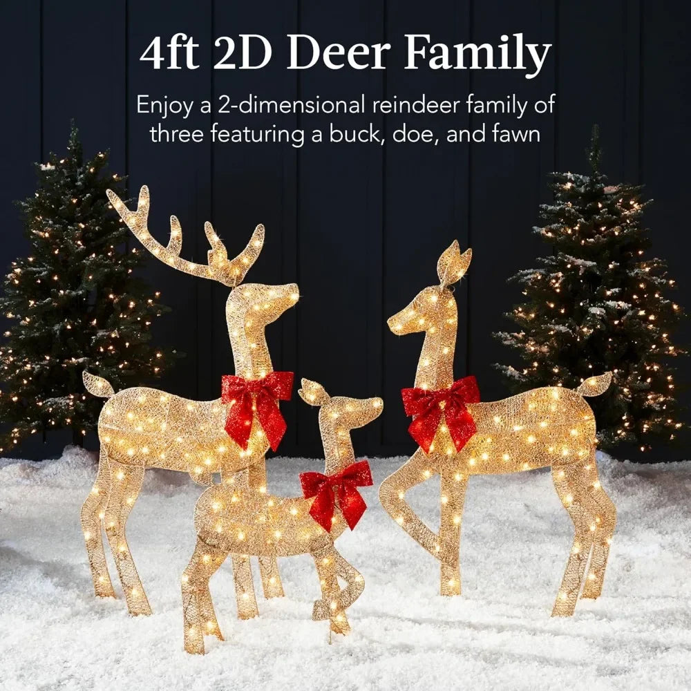 Lighted Christmas Deer Family Set