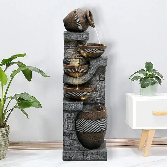 5-story indoor/outdoor  floor standing stacked garden fountain