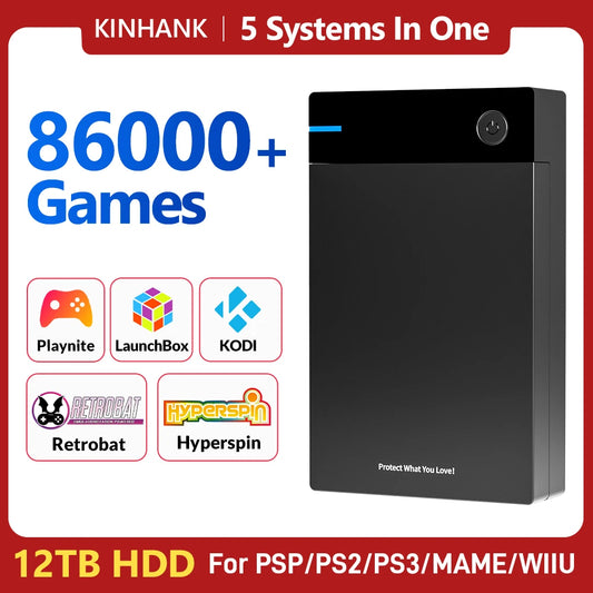 12T Super Game HDD With Hyperspin Launchbox  Portable hard drive For