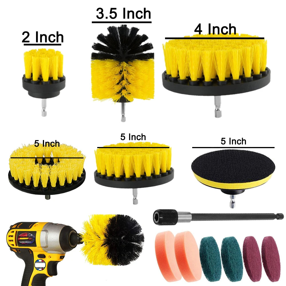 Electric Drill Cleaning Scrubber Brush Kit