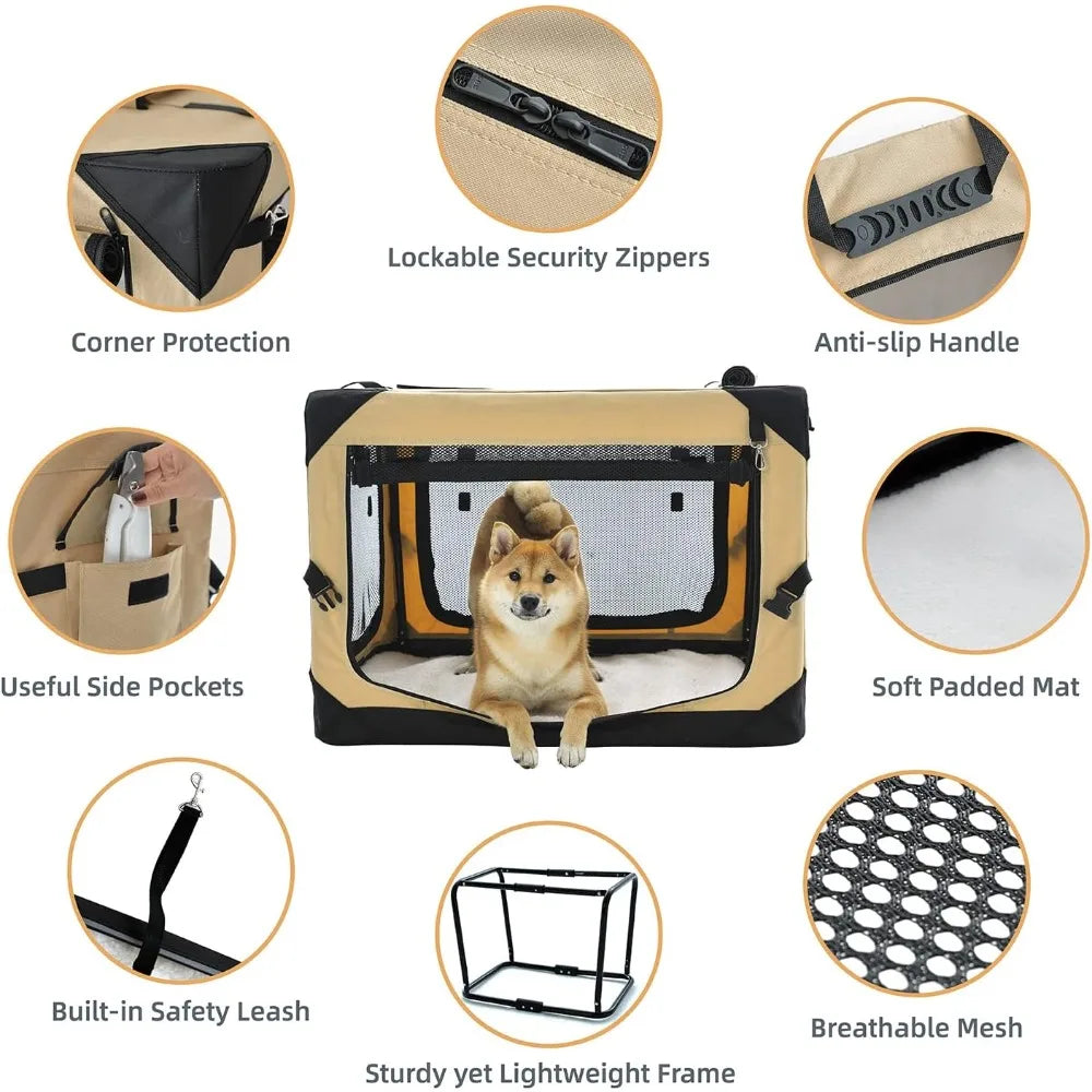 42 Inch Collapsible Dog Crate for Large Dogs