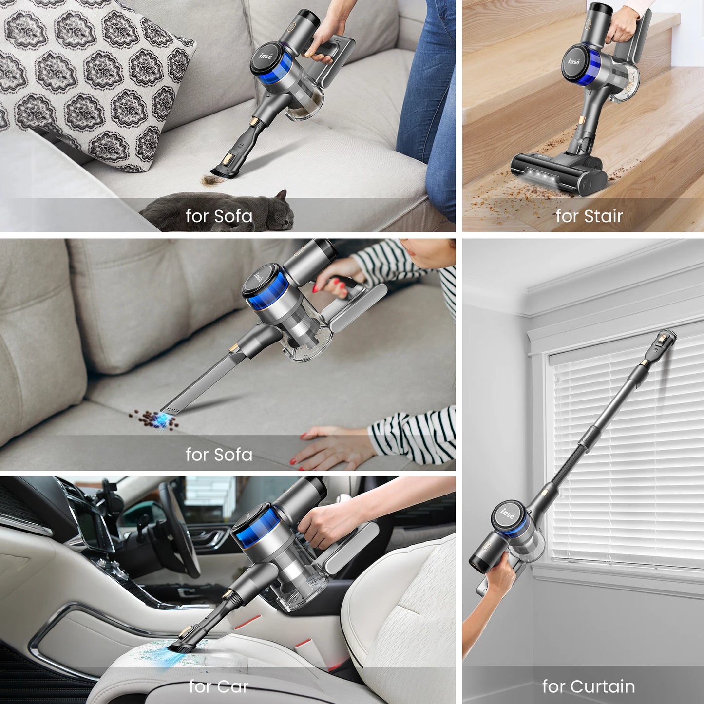 Stick Cordless Vacuum Cleaner, up to 55mins Runtime