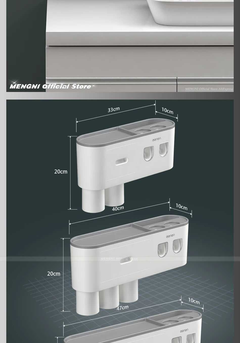 Magnetic Adsorption Inverted Toothbrush Holder Automatic Toothpaste Squeezer Storage Rack