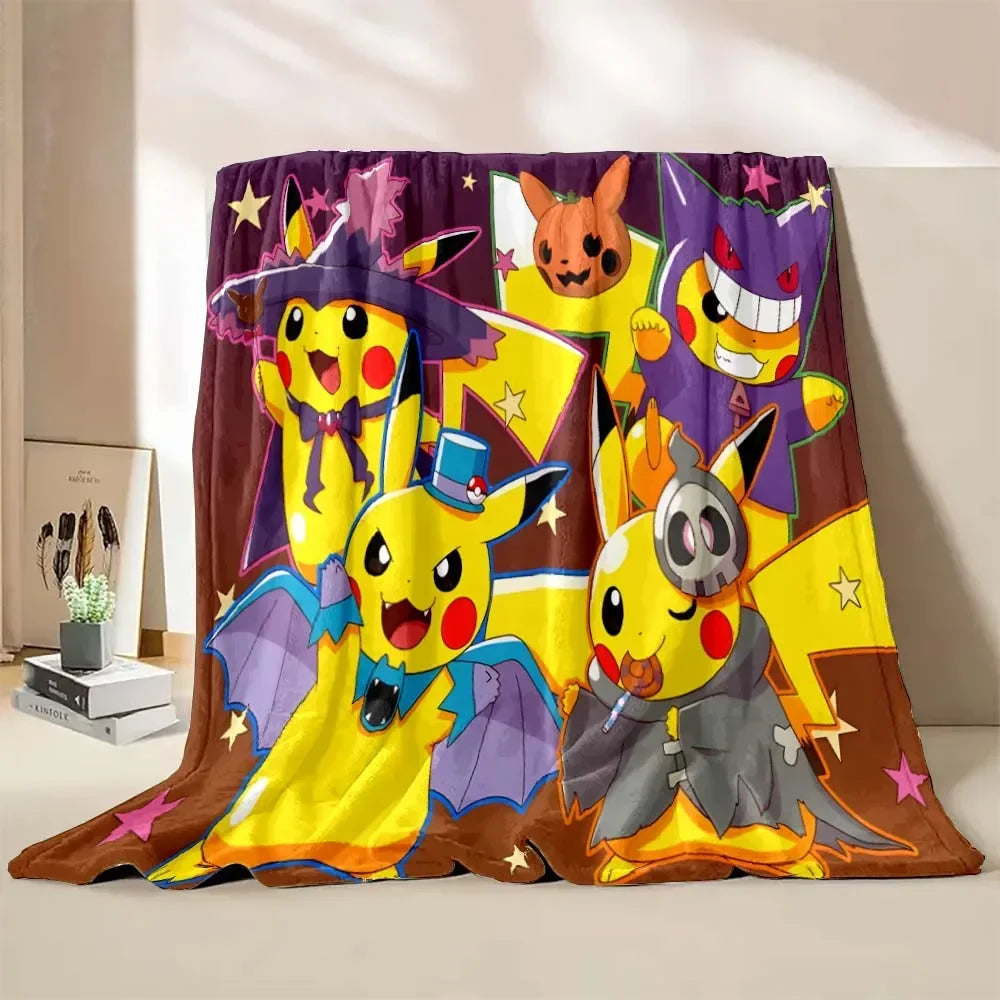 Poke-mon Pikachu Anime Blanket Bedspread