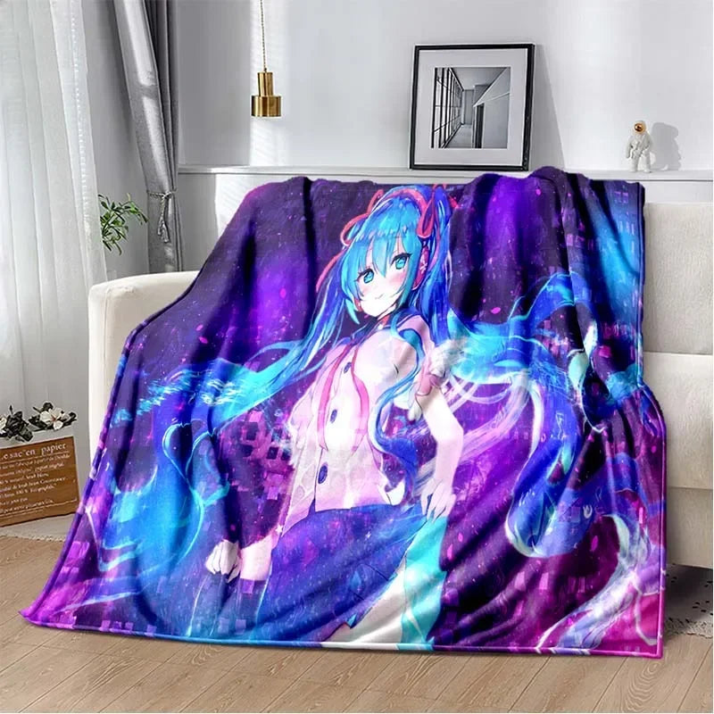 Anime Vocaloid Girl Blanket Kawaii Miku Lightweight Soft Bedspread