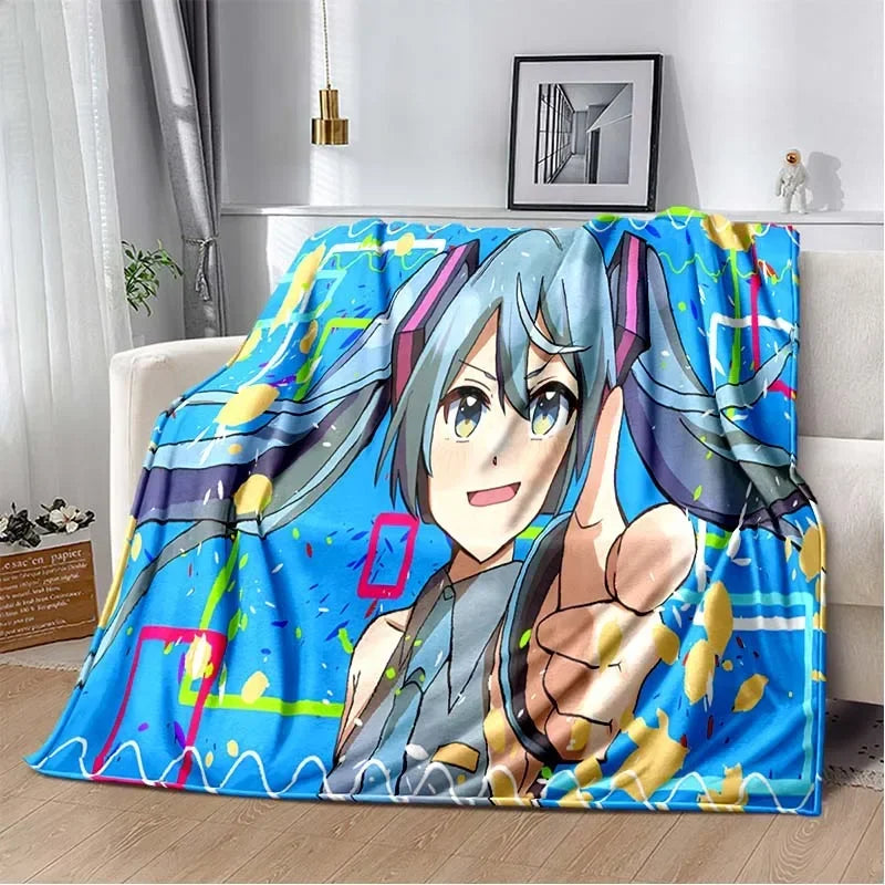 Anime Vocaloid Girl Blanket Kawaii Miku Lightweight Soft Bedspread