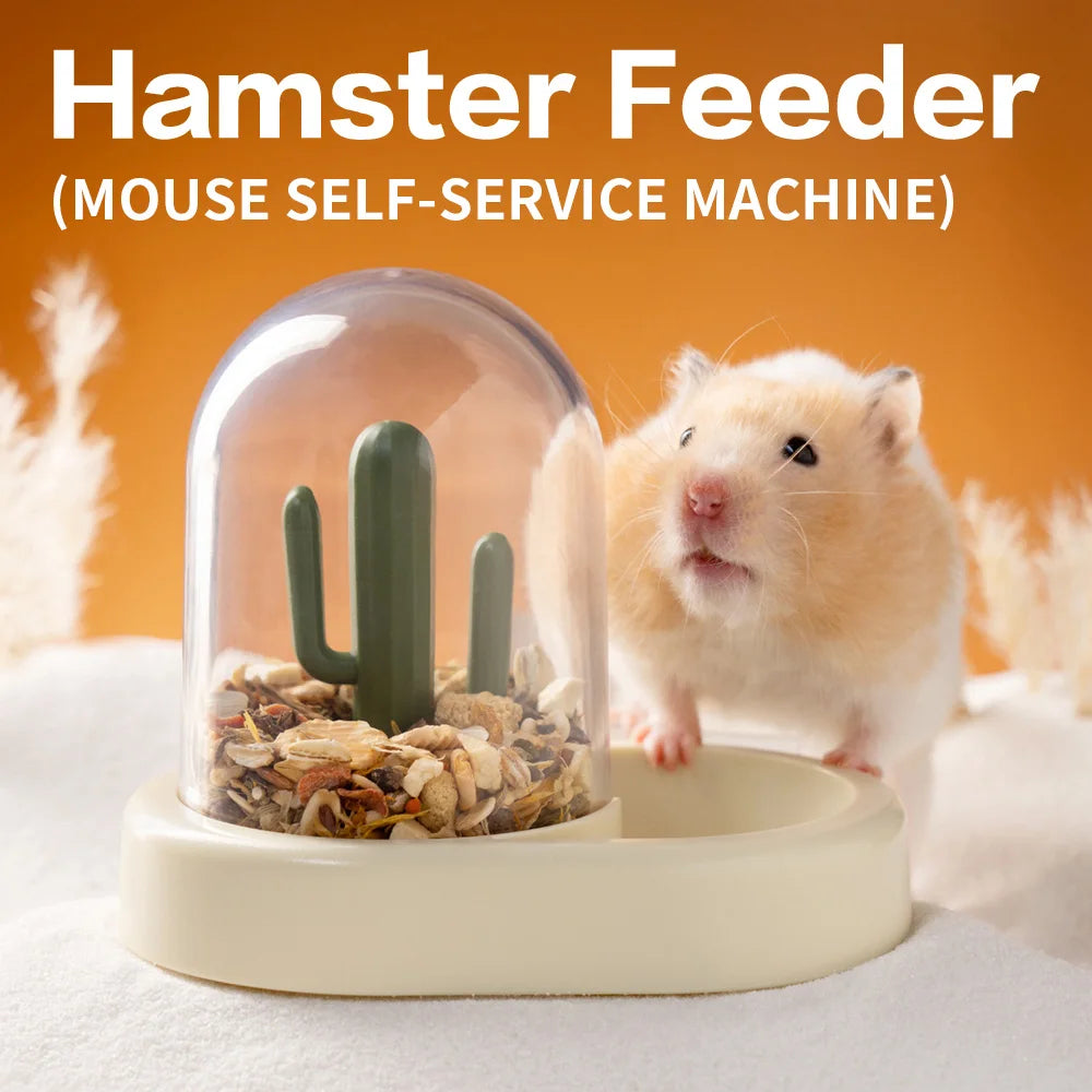 Hamster Food Dispenser Automatic Guinea Pig Feeder Food Bowl Pet Rabbit Hedgehog Squirrel Feeding Machine Small Animals Supplies