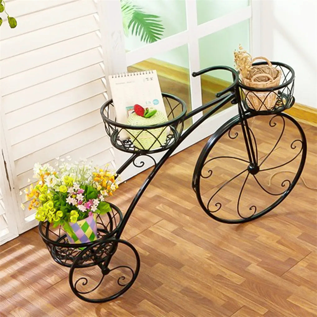 Wrought Iron 3-TierTricycle  Plant Stand