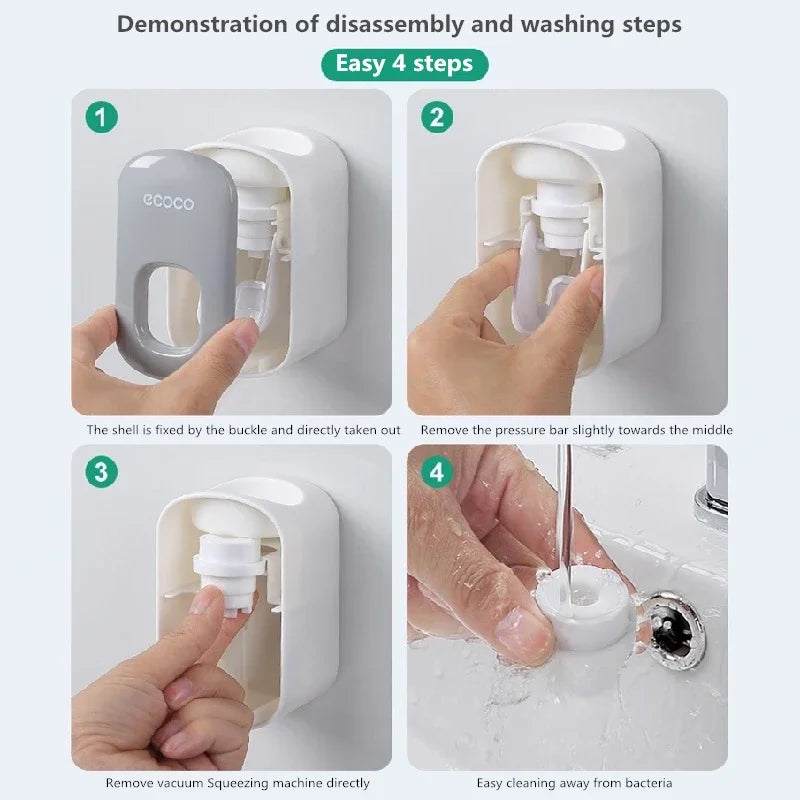 Wall Mount Stand Automatic Toothpaste Dispenser Squeezers