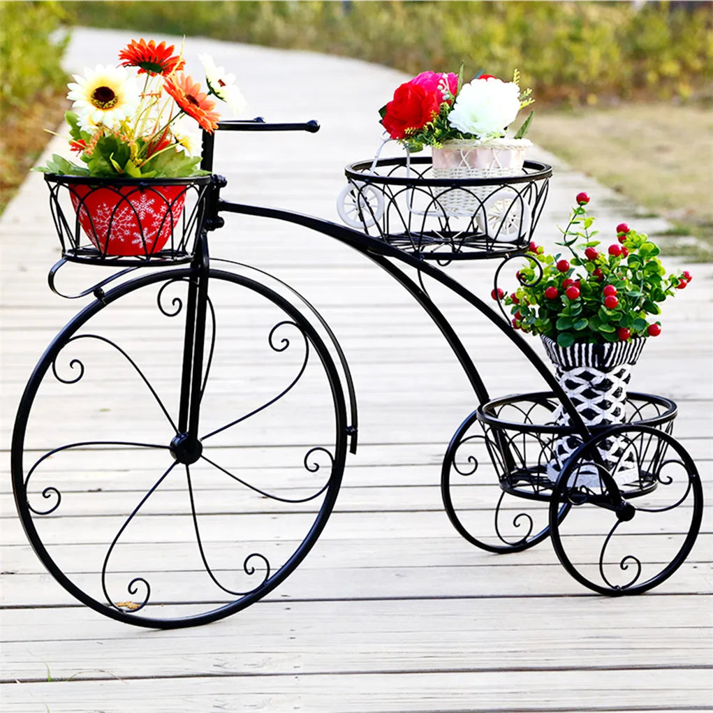 Wrought Iron 3-TierTricycle  Plant Stand