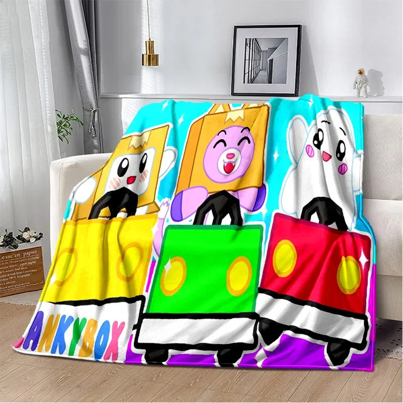 Happy Rocky And Foxy And Boxy Lankybox Soft Plush Blanket