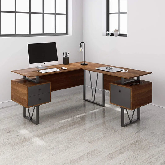 Reversible Modern Versatile L Shaped Office Desk