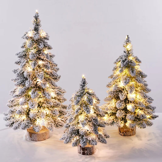 Artificial Christmas Tree With Led Light Nordic Flocking Decoration Door Wall Ornaments