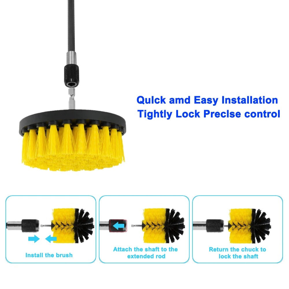 Electric Drill Cleaning Scrubber Brush Kit