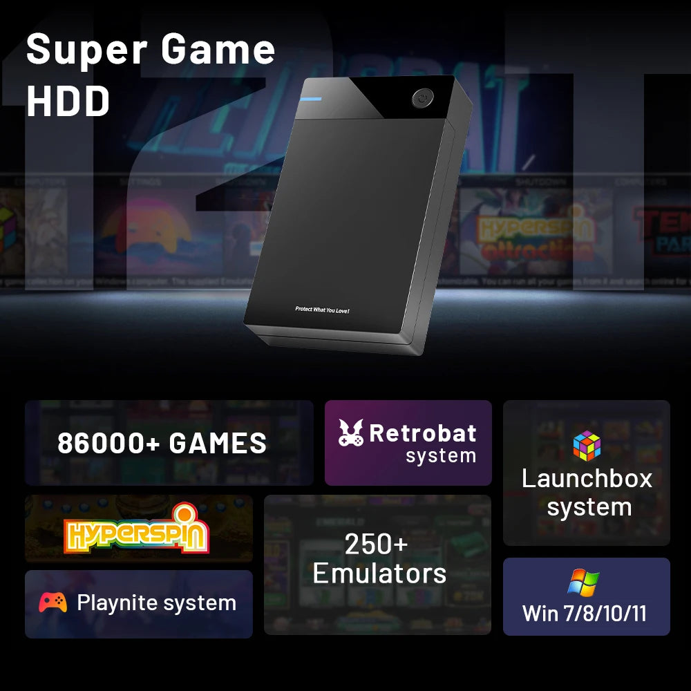 12T Super Game HDD With Hyperspin Launchbox  Portable hard drive For