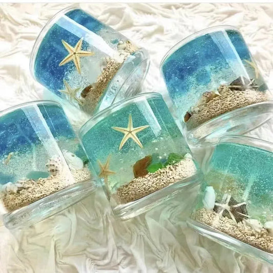 Ocean Glass Aromatherapy Candle Handmade Jelly Wax