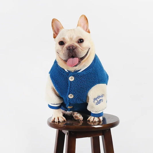 Thickened Warm Baseball Jacket, Pet Clothes, Autumn and Winter