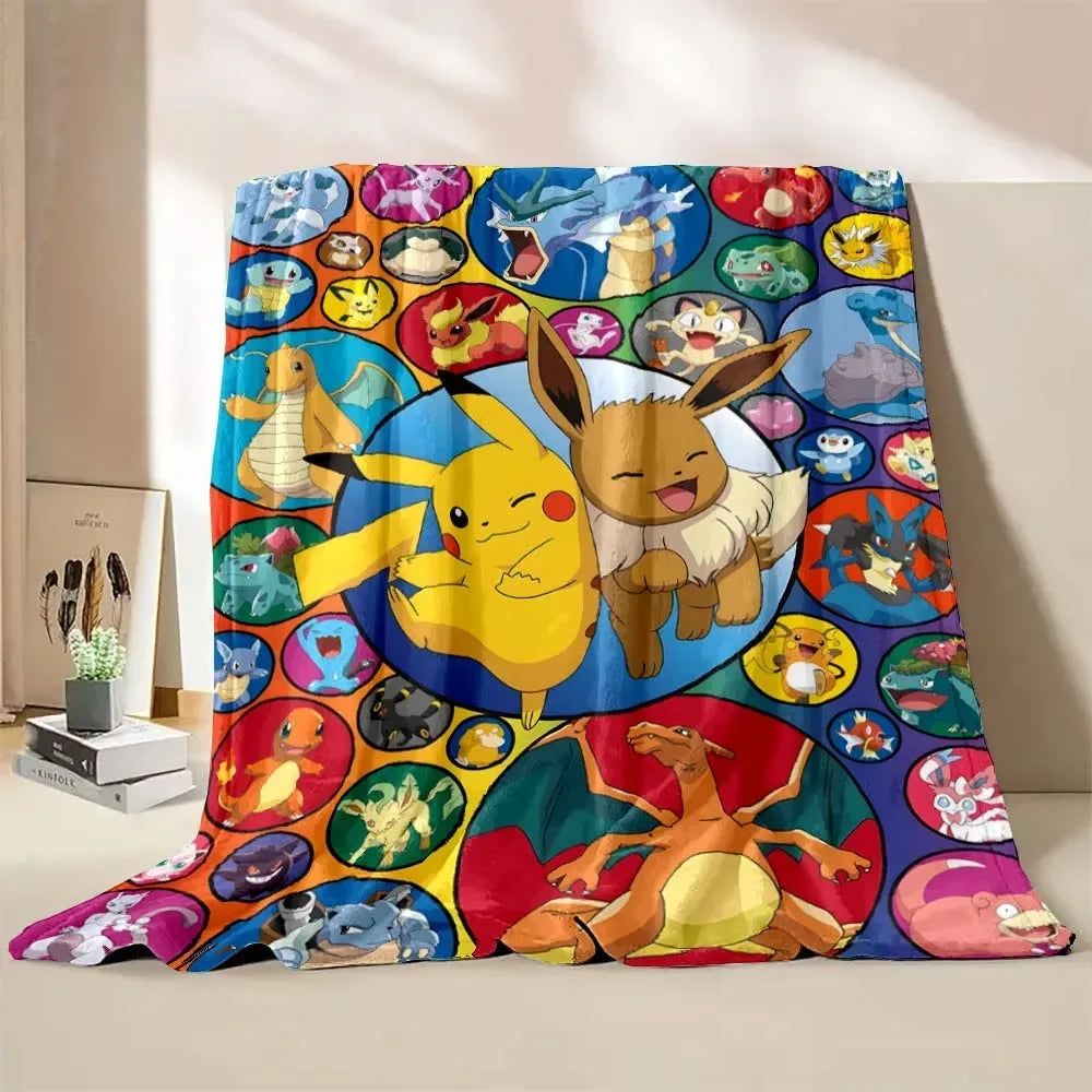 Poke-mon Pikachu Anime Blanket Bedspread