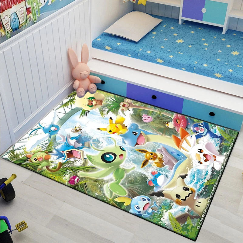 Japanese Anime Pokemon Pikachu Large Area Rug