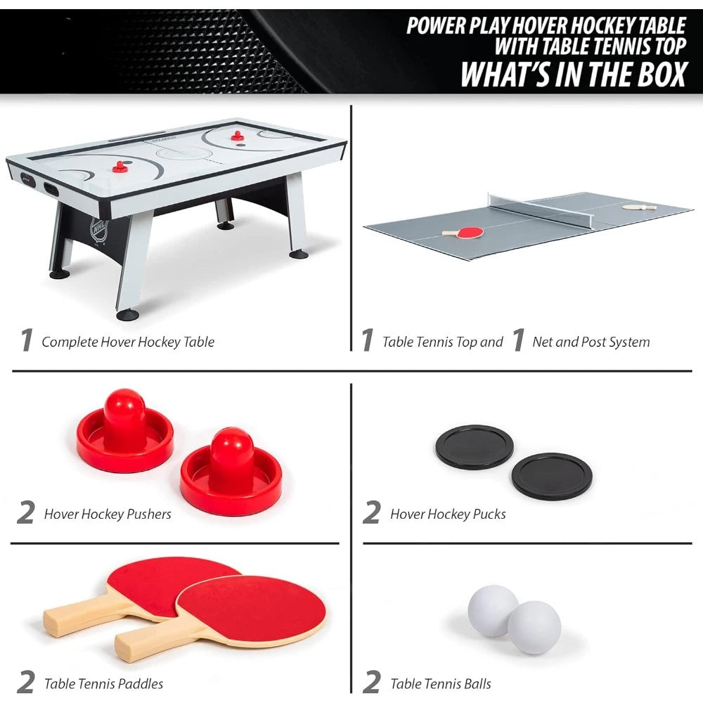 Play 2-in-1 Air Hockey Table with Table Tennis Top