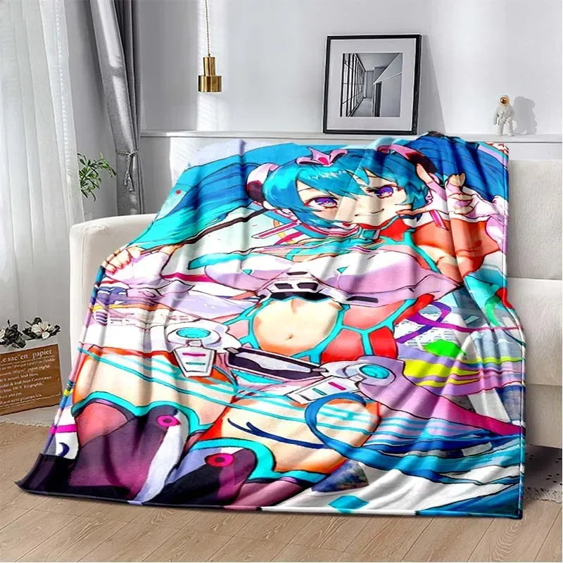 Anime Vocaloid Girl Blanket Kawaii Miku Lightweight Soft Bedspread