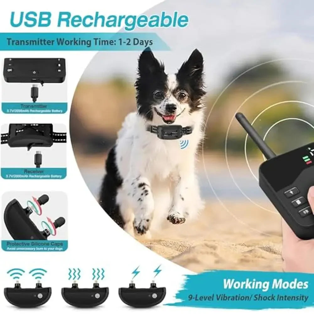 Wireless Electric Dog Fence System With Training Collar