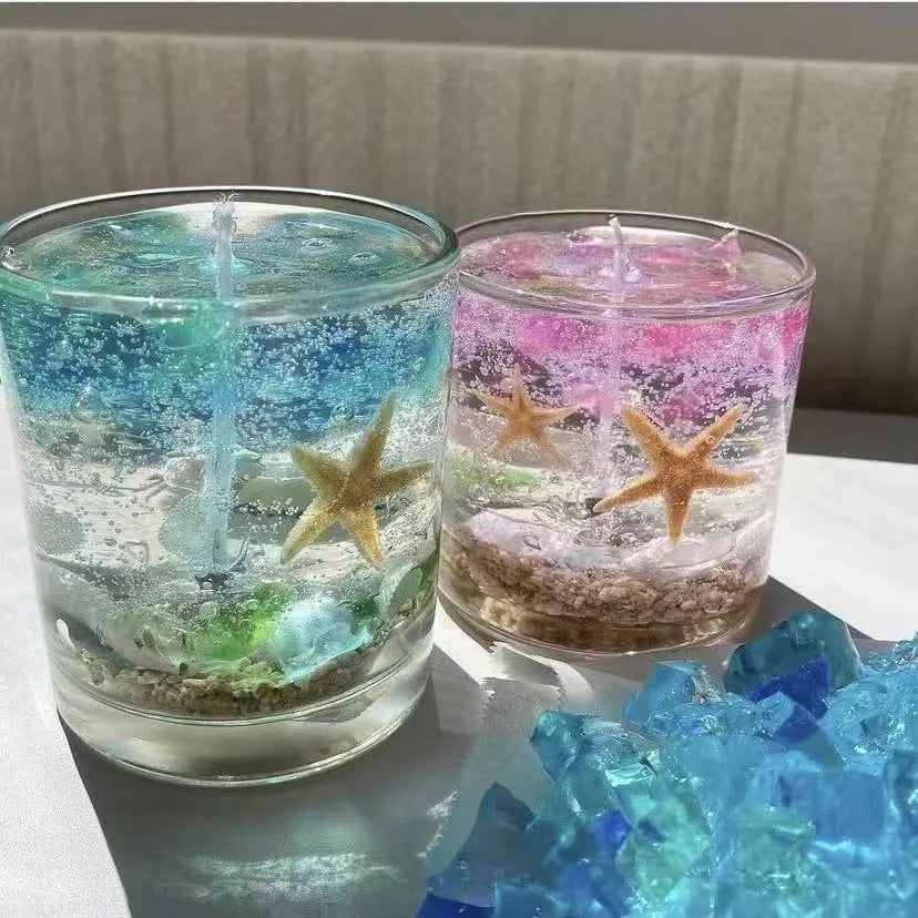 Ocean Glass Aromatherapy Candle Handmade Jelly Wax