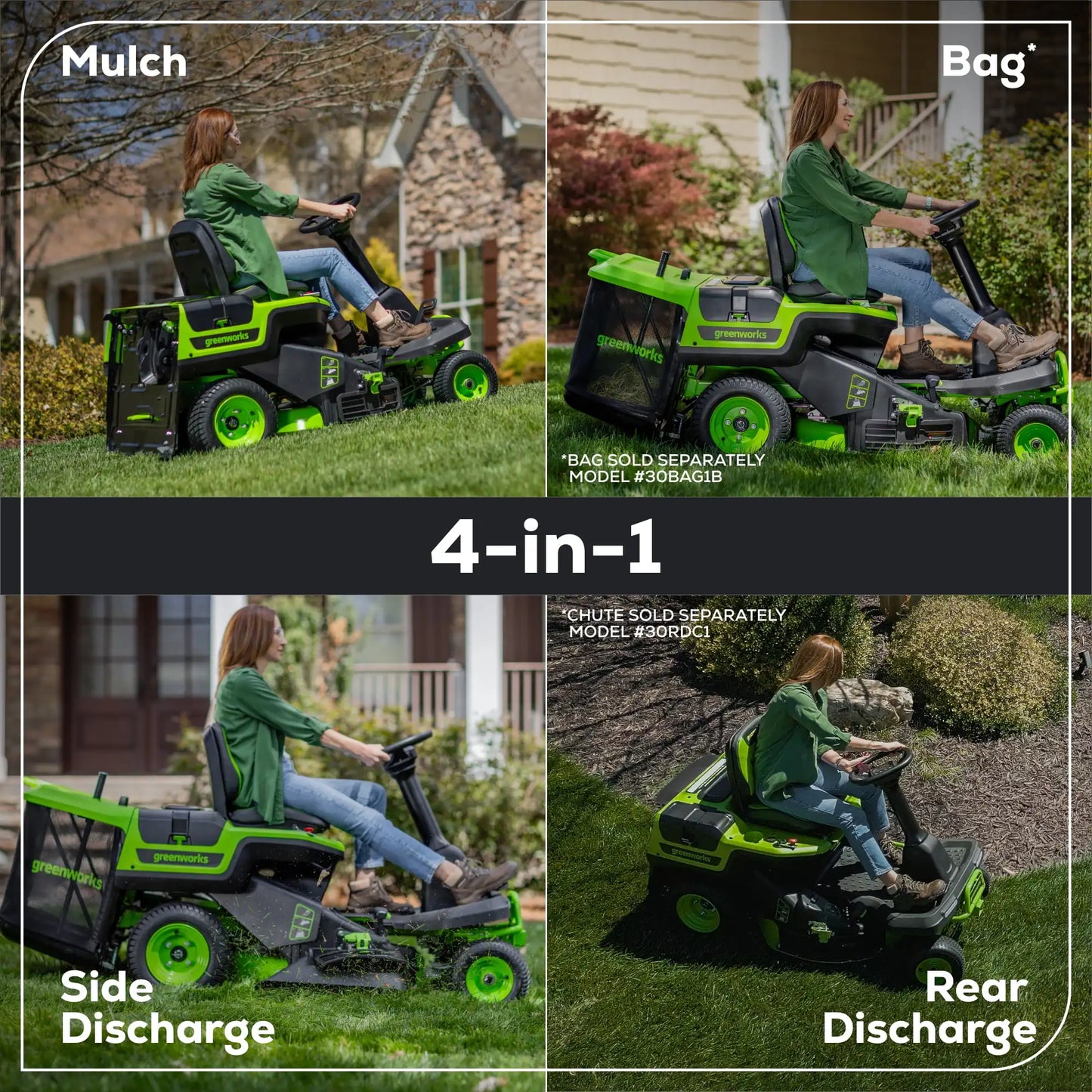 30" Crossover Riding Lawn Tractor with Batteries & 600-Watt Charger