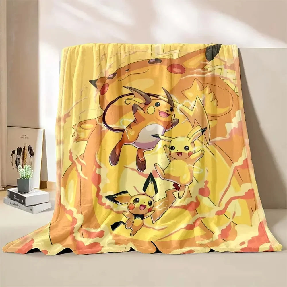 Poke-mon Pikachu Anime Blanket Bedspread