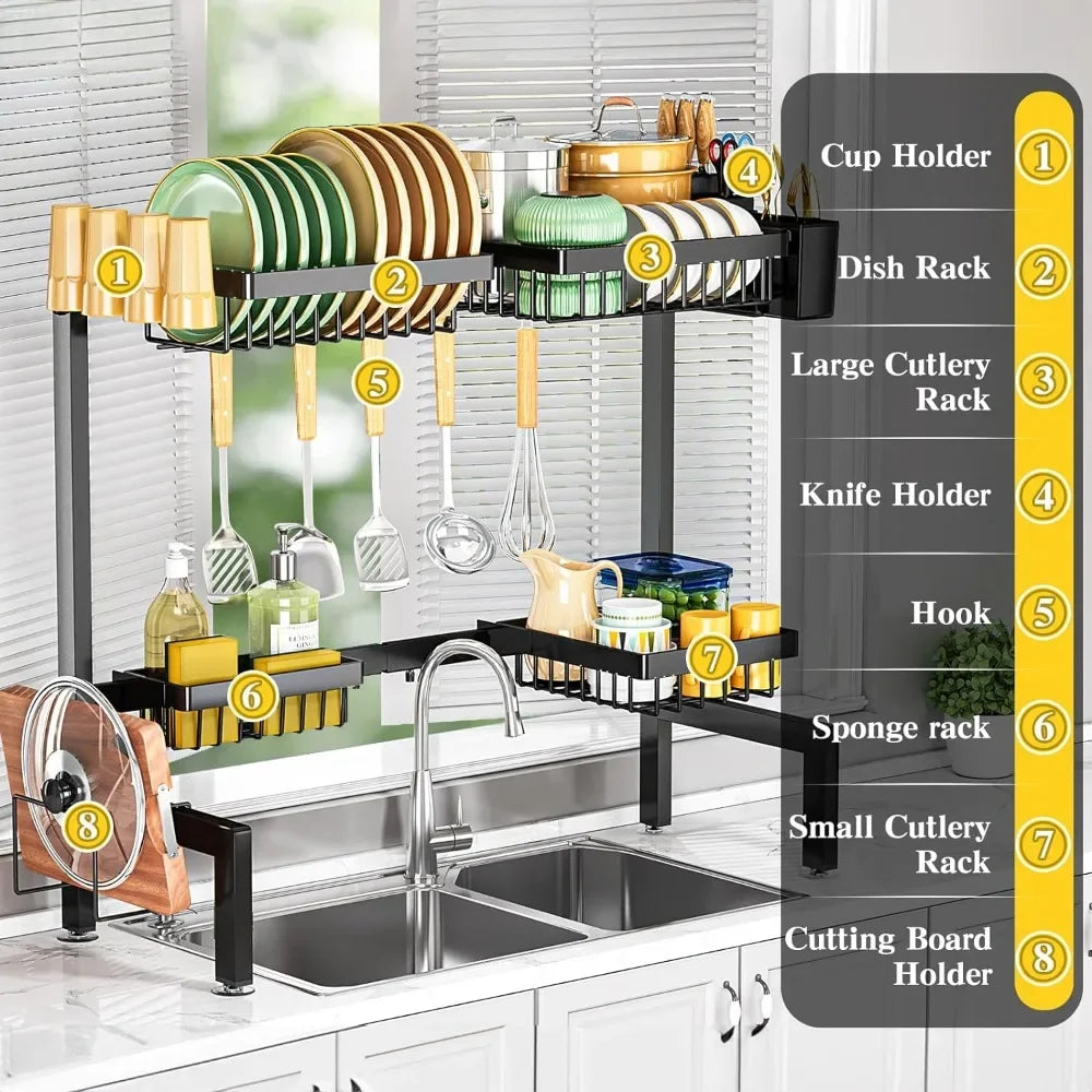 Over Sink Adjustable Dish Drying Rack