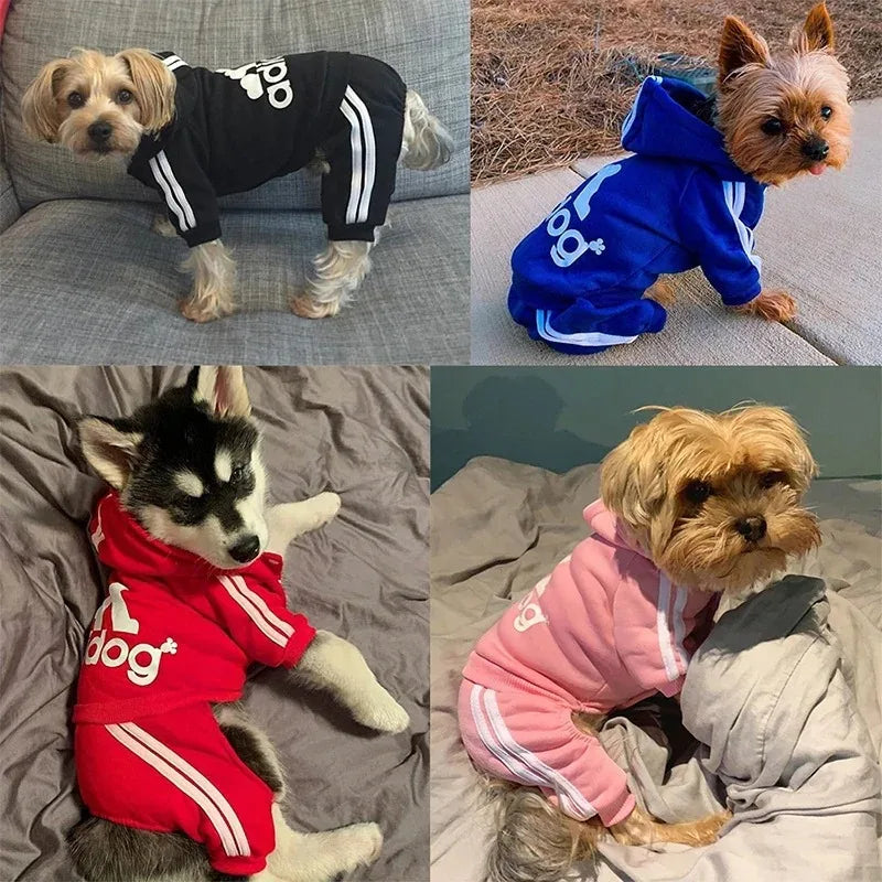 Adidog Winter Clothes Dog Jumpsuit Warm Puppy Pet Clothes Dog Hoodies Sweatshirt Yorkie French Bulldog Clothing Dog Coat Jacket