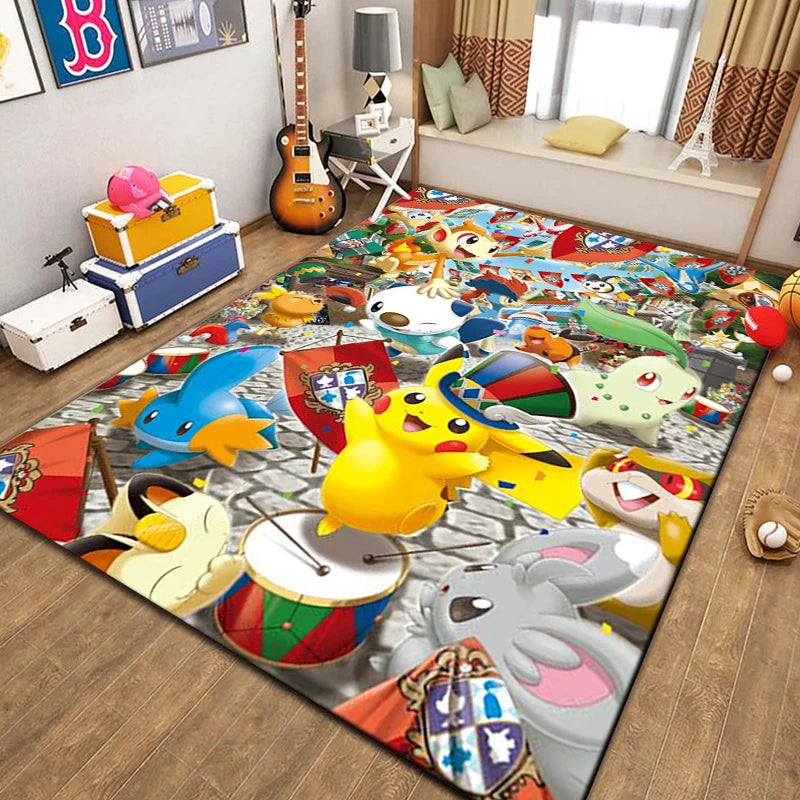 Japanese Anime Pokemon Pikachu Large Area Rug