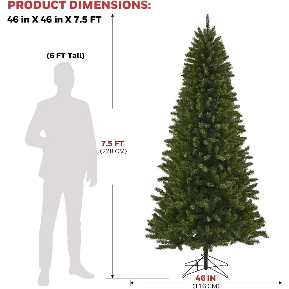 7.5-foot Pre Installed Christmas Tree with LED Lights